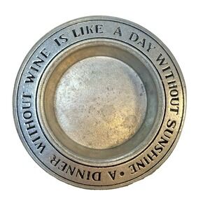 VTG Art & Metal Wine Bottle Coaster Marked RWP Wilton-Columbia PA